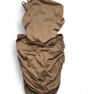 Tan Ruched Two Piece Set